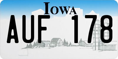 IA license plate AUF178