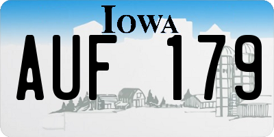 IA license plate AUF179