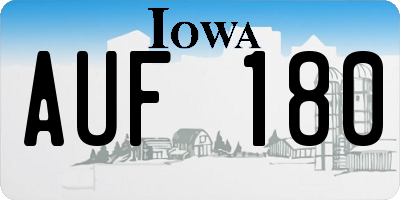 IA license plate AUF180
