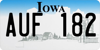 IA license plate AUF182