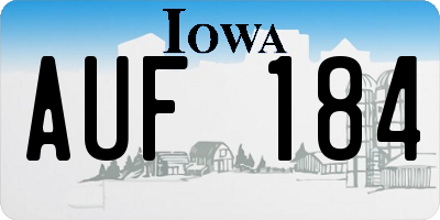 IA license plate AUF184