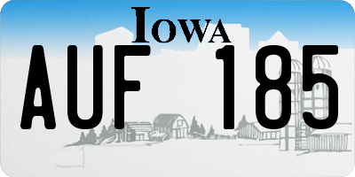 IA license plate AUF185