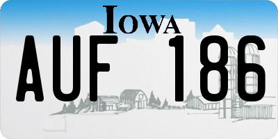 IA license plate AUF186