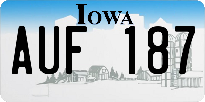 IA license plate AUF187