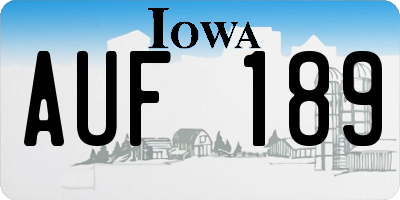 IA license plate AUF189