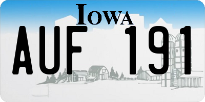 IA license plate AUF191