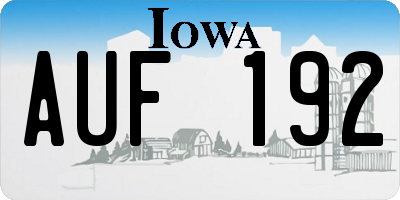 IA license plate AUF192