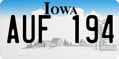 IA license plate AUF194
