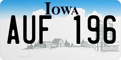IA license plate AUF196