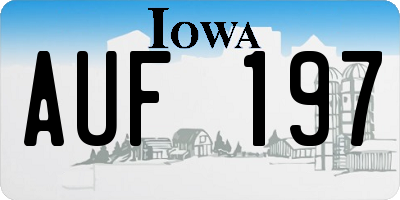 IA license plate AUF197