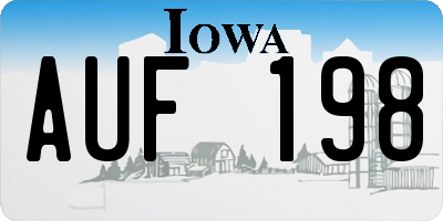 IA license plate AUF198