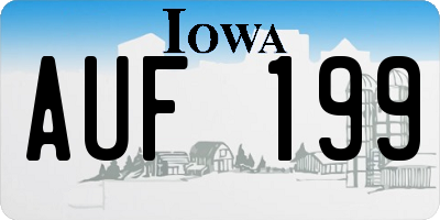 IA license plate AUF199