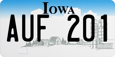 IA license plate AUF201