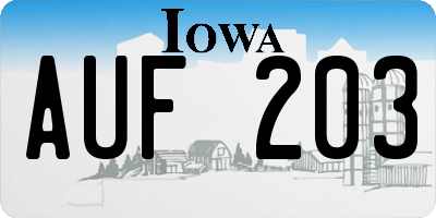 IA license plate AUF203