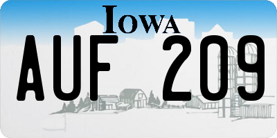IA license plate AUF209