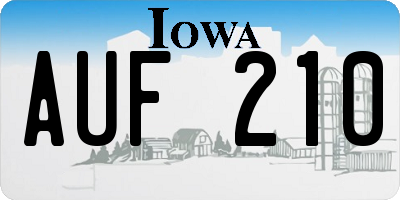 IA license plate AUF210