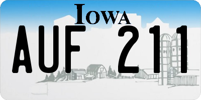 IA license plate AUF211