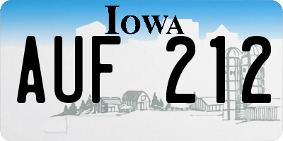 IA license plate AUF212