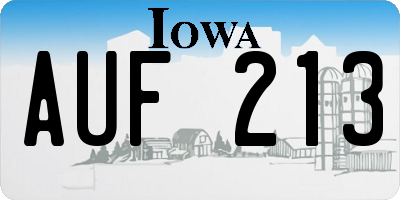 IA license plate AUF213