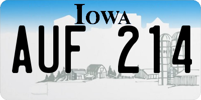 IA license plate AUF214