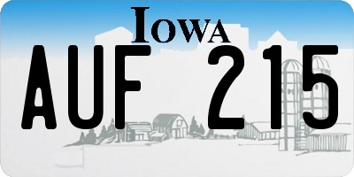 IA license plate AUF215