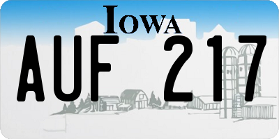 IA license plate AUF217