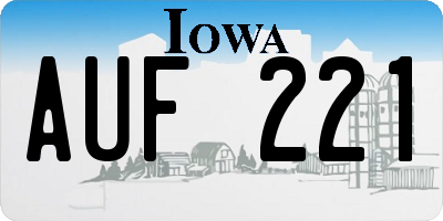 IA license plate AUF221