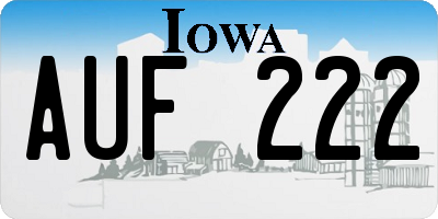 IA license plate AUF222