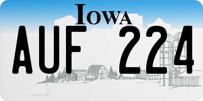 IA license plate AUF224