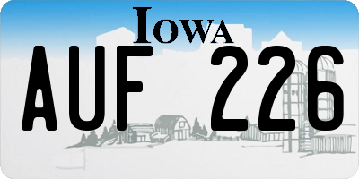 IA license plate AUF226