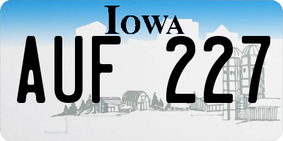 IA license plate AUF227