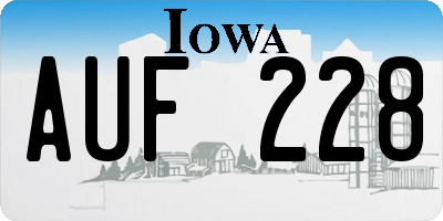 IA license plate AUF228