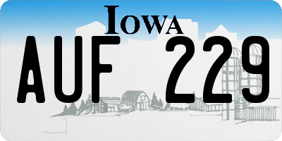 IA license plate AUF229