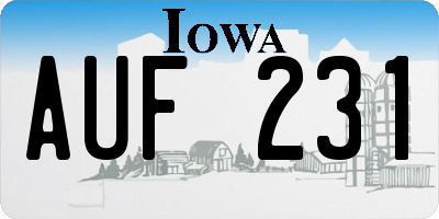 IA license plate AUF231