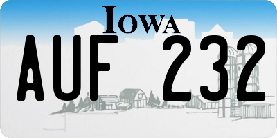 IA license plate AUF232