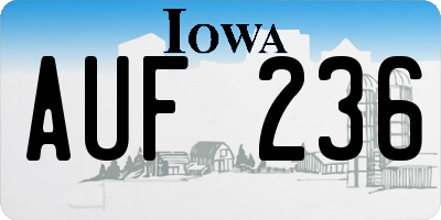 IA license plate AUF236