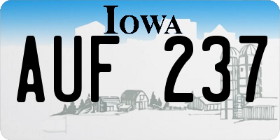IA license plate AUF237