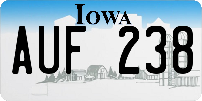 IA license plate AUF238