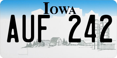 IA license plate AUF242