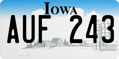 IA license plate AUF243