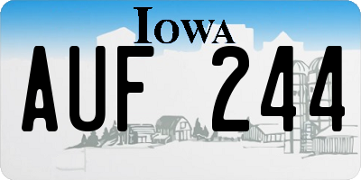 IA license plate AUF244