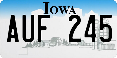 IA license plate AUF245