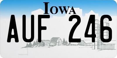 IA license plate AUF246