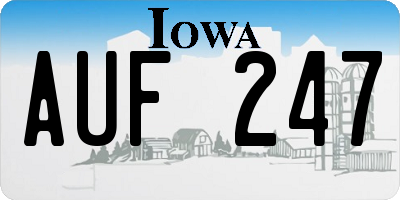 IA license plate AUF247