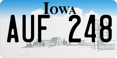 IA license plate AUF248