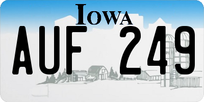 IA license plate AUF249