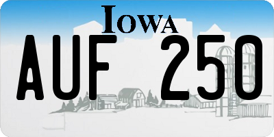 IA license plate AUF250
