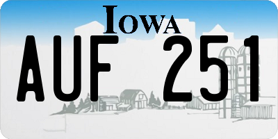 IA license plate AUF251