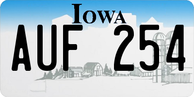 IA license plate AUF254