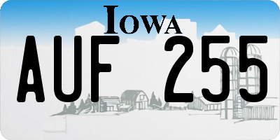 IA license plate AUF255